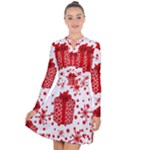 Cute Gift Boxes Long Sleeve Panel Dress
