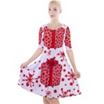 Cute Gift Boxes Quarter Sleeve A-Line Dress