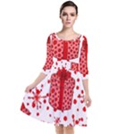 Cute Gift Boxes Quarter Sleeve Waist Band Dress