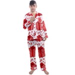Cute Gift Boxes Men s Long Sleeve Satin Pajamas Set