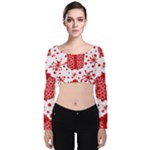Cute Gift Boxes Velvet Long Sleeve Crop Top