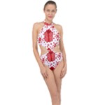Cute Gift Boxes Halter Side Cut Swimsuit