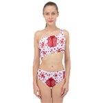 Cute Gift Boxes Spliced Up Two Piece Swimsuit