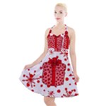 Cute Gift Boxes Halter Party Swing Dress 