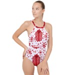 Cute Gift Boxes High Neck One Piece Swimsuit