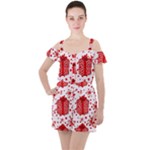 Cute Gift Boxes Ruffle Cut Out Chiffon Playsuit
