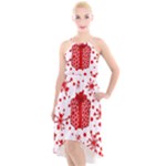 Cute Gift Boxes High-Low Halter Chiffon Dress 