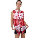 Cute Gift Boxes Sleeveless Chiffon Button Shirt