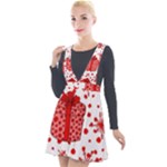 Cute Gift Boxes Plunge Pinafore Velour Dress