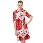 Cute Gift Boxes Long Sleeve Mini Shirt Dress
