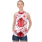 Cute Gift Boxes High Neck Satin Top