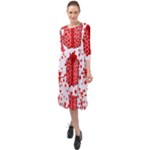 Cute Gift Boxes Ruffle End Midi Chiffon Dress
