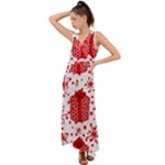 Cute Gift Boxes V-Neck Chiffon Maxi Dress