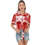 Cute Gift Boxes Tie Front Shirt 