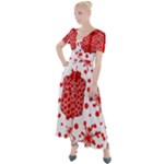 Cute Gift Boxes Button Up Short Sleeve Maxi Dress