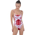 Cute Gift Boxes Tie Strap One Piece Swimsuit