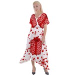 Cute Gift Boxes Cross Front Sharkbite Hem Maxi Dress