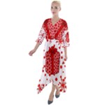 Cute Gift Boxes Quarter Sleeve Wrap Front Maxi Dress