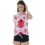 Cute Gift Boxes Short Sleeve Open Back T-Shirt