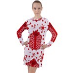 Cute Gift Boxes Long Sleeve Hoodie Dress