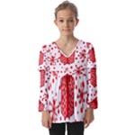 Cute Gift Boxes Kids  V Neck Casual Top