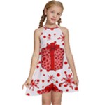 Cute Gift Boxes Kids  Halter Collar Waist Tie Chiffon Dress