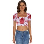 Cute Gift Boxes Short Sleeve Square Neckline Crop Top 