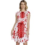 Cute Gift Boxes Cap Sleeve High Waist Dress