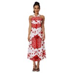 Cute Gift Boxes Sleeveless Cross Front Cocktail Midi Chiffon Dress