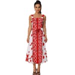Cute Gift Boxes Square Neckline Tiered Midi Dress