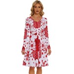 Cute Gift Boxes Long Sleeve Dress With Pocket