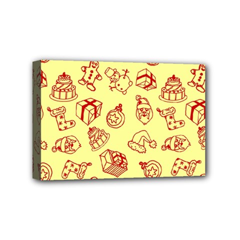 Bw Christmas Icons   Mini Canvas 6  x 4  (Stretched) from ArtsNow.com