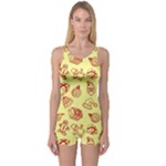 Bw Christmas Icons   One Piece Boyleg Swimsuit