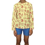 Bw Christmas Icons   Kids  Long Sleeve Swimwear