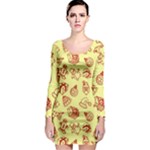 Bw Christmas Icons   Long Sleeve Bodycon Dress