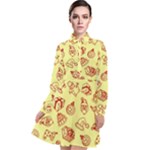 Bw Christmas Icons   Long Sleeve Chiffon Shirt Dress