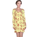 Bw Christmas Icons   Long Sleeve Nightdress