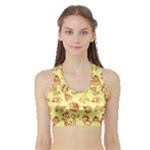 Bw Christmas Icons   Sports Bra with Border