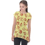 Bw Christmas Icons   Cap Sleeve High Low Top