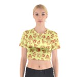 Bw Christmas Icons   Cotton Crop Top