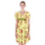 Bw Christmas Icons   Short Sleeve V-neck Flare Dress