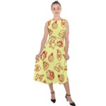 Bw Christmas Icons   Midi Tie-Back Chiffon Dress