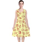 Bw Christmas Icons   V-Neck Midi Sleeveless Dress 