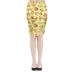 Bw Christmas Icons   Midi Wrap Pencil Skirt