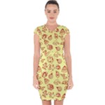 Bw Christmas Icons   Capsleeve Drawstring Dress 