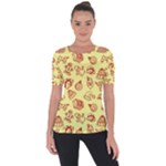 Bw Christmas Icons   Shoulder Cut Out Short Sleeve Top