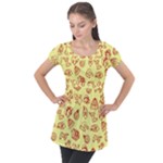 Bw Christmas Icons   Puff Sleeve Tunic Top