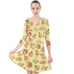 Bw Christmas Icons   Quarter Sleeve Front Wrap Dress