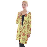 Bw Christmas Icons   Hooded Pocket Cardigan