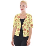 Bw Christmas Icons   Cropped Button Cardigan